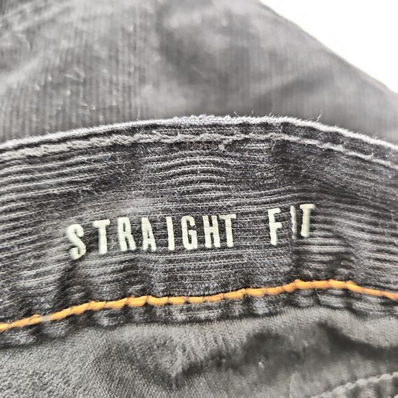 Dockers Corduroy Pants Men's 38x34 Black Straight Fit Flat Front‎ Chino 5 Pocket - Picture 4 of 14